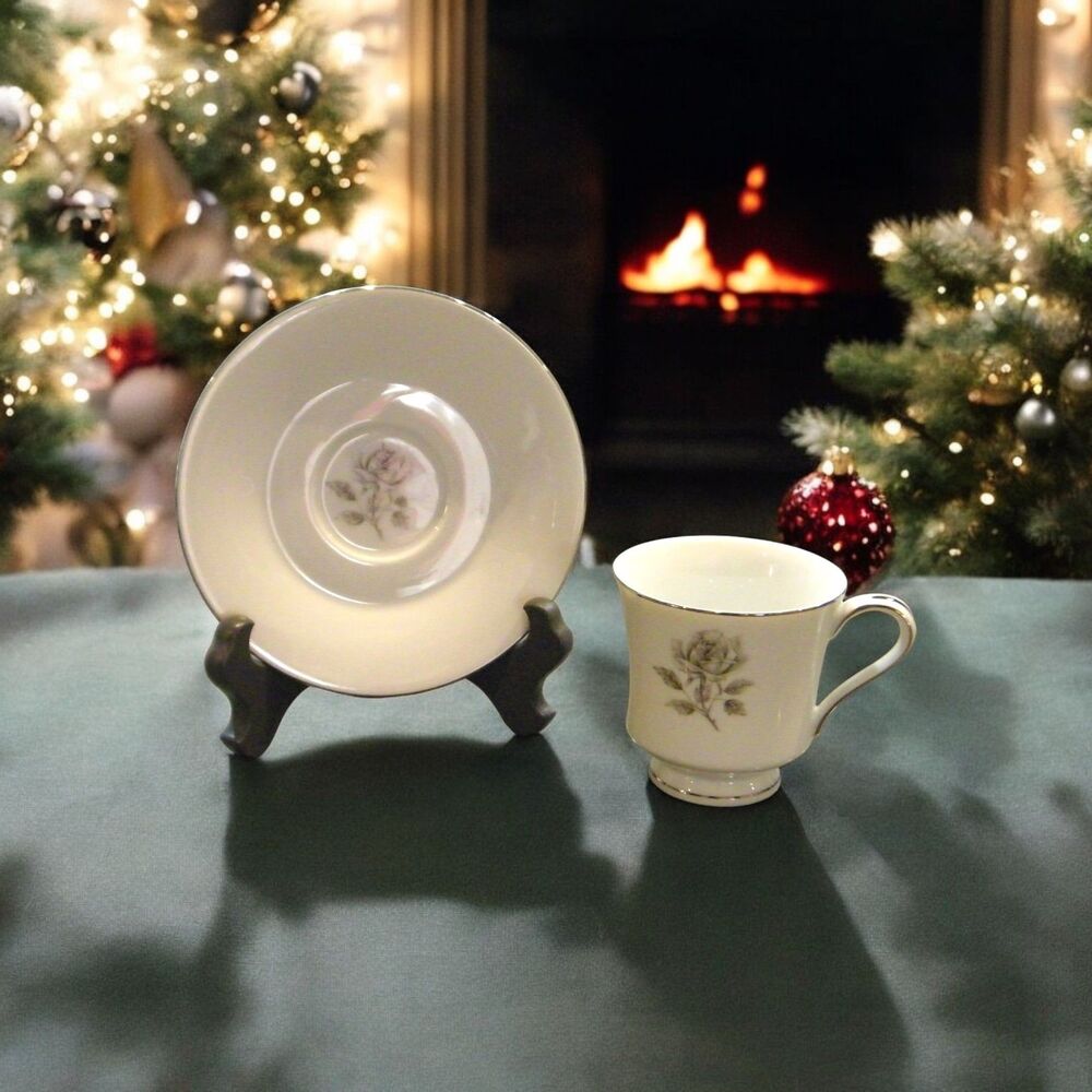 International Fine China ALLURE Footed Tea Coffee Cup and Saucer Set 6036